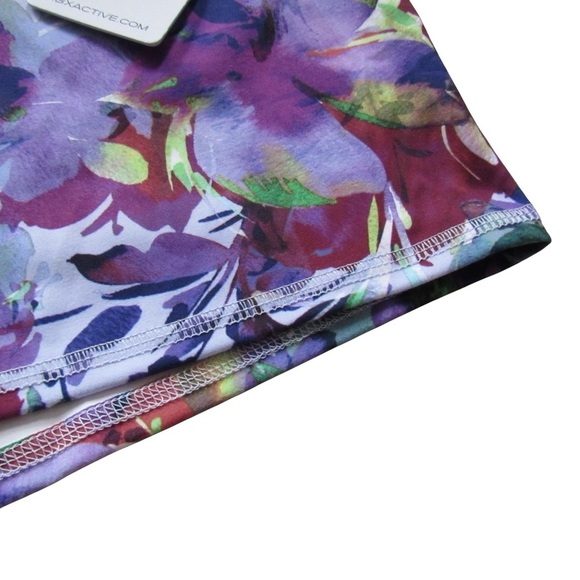 RBX Womens Purple Floral Active Shorts XL Gym Athletic Workout Activewear - Picture 5 of 9